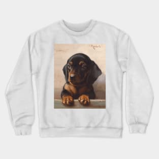 Dachshund Puppy (circa 1900) by Carl Reichert Crewneck Sweatshirt